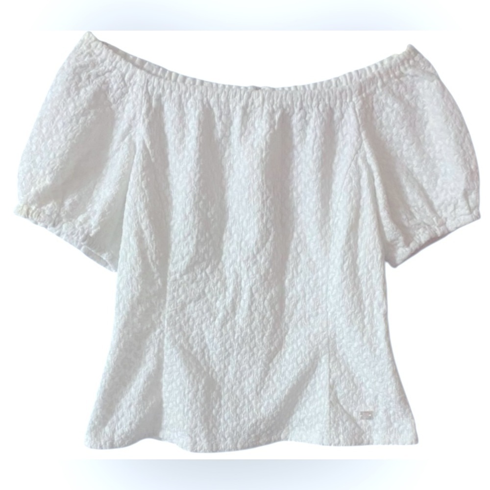 Carolina Herrera Top, Algodon Cotton, Neutral, Sz 8, Medium, Off shoulder